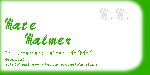 mate malmer business card